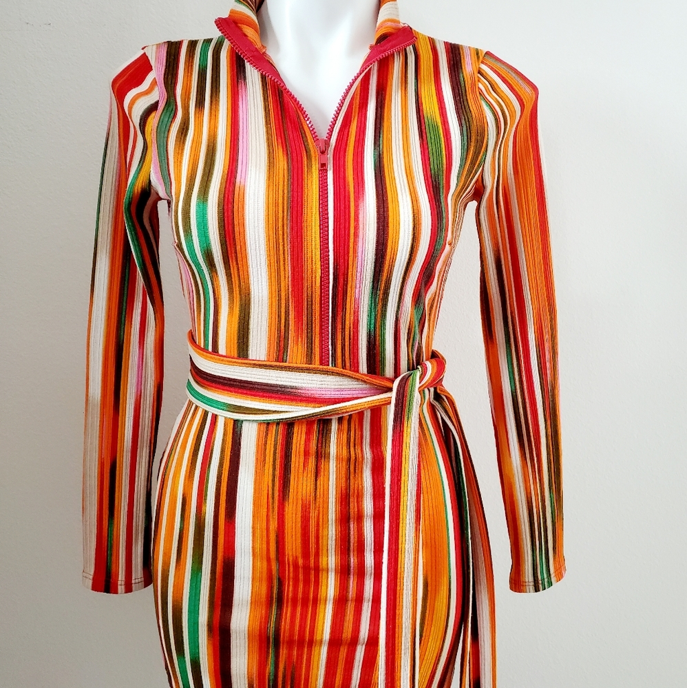 Akira Striped Long Sleeve Muti Color Top. - Picture 4 of 8